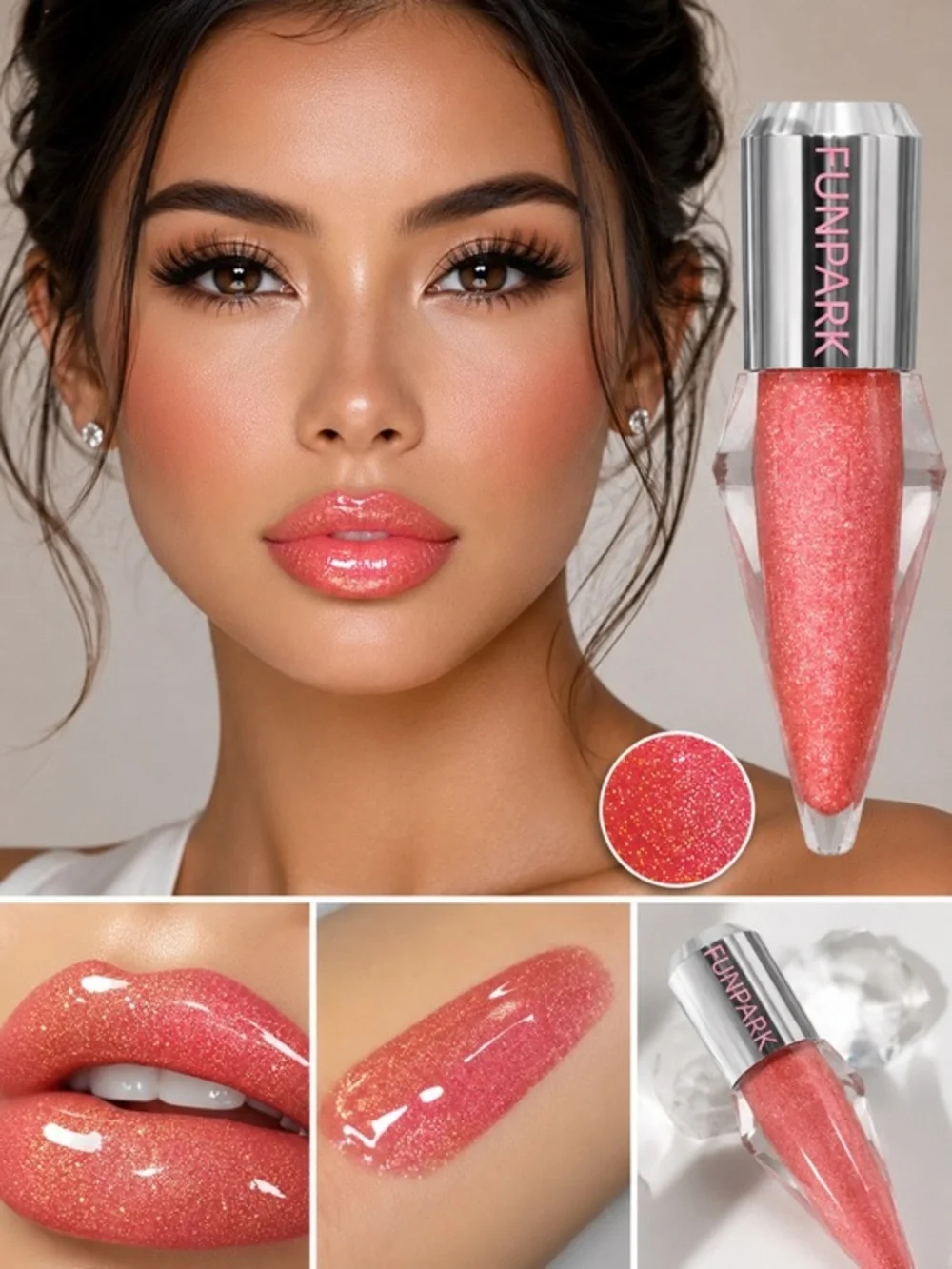 Shimmer Lip Gloss - Sparkling Coral Pink